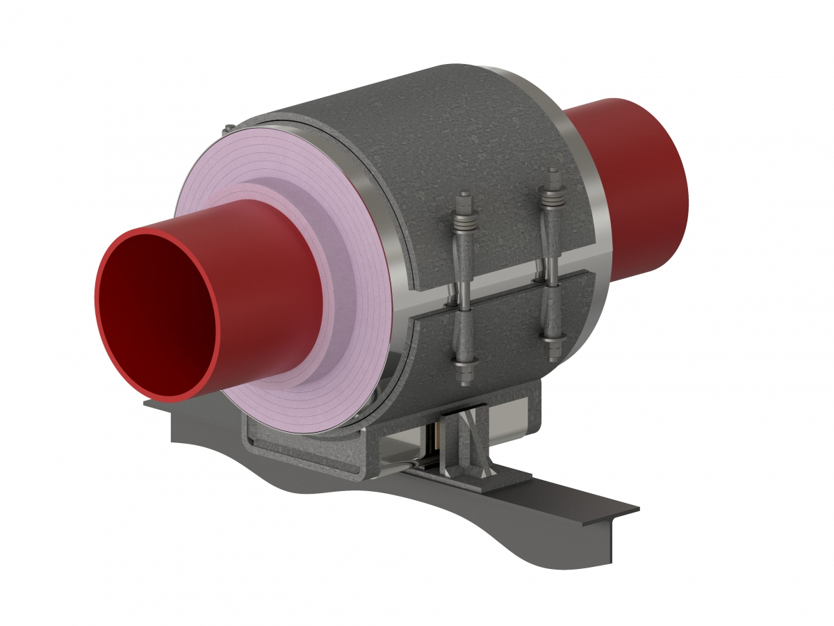 Guided Pyrowrap Pipe Support