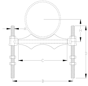 adjustable pipe roll support drawing