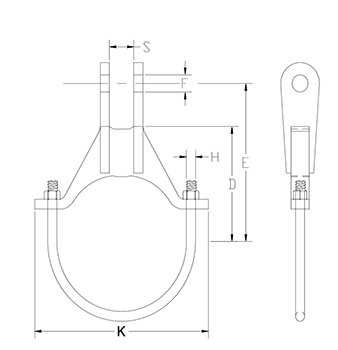 alloy steel pipe clamp drawing