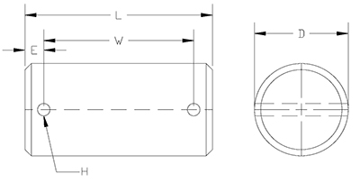 clevis pin with cotters drawing