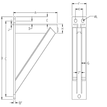 heavy welded steel bracket drawing