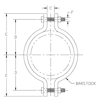 Medium Pipe Clamp Drawing