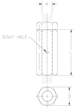 steel rod coupling drawing