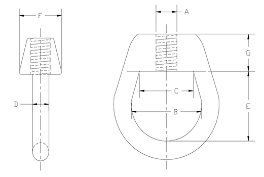 weldless eye nut drawing