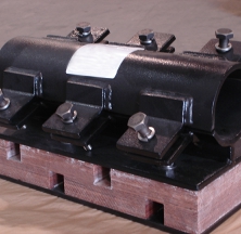 Custom Painted Pipe Shoe with Isolation Block